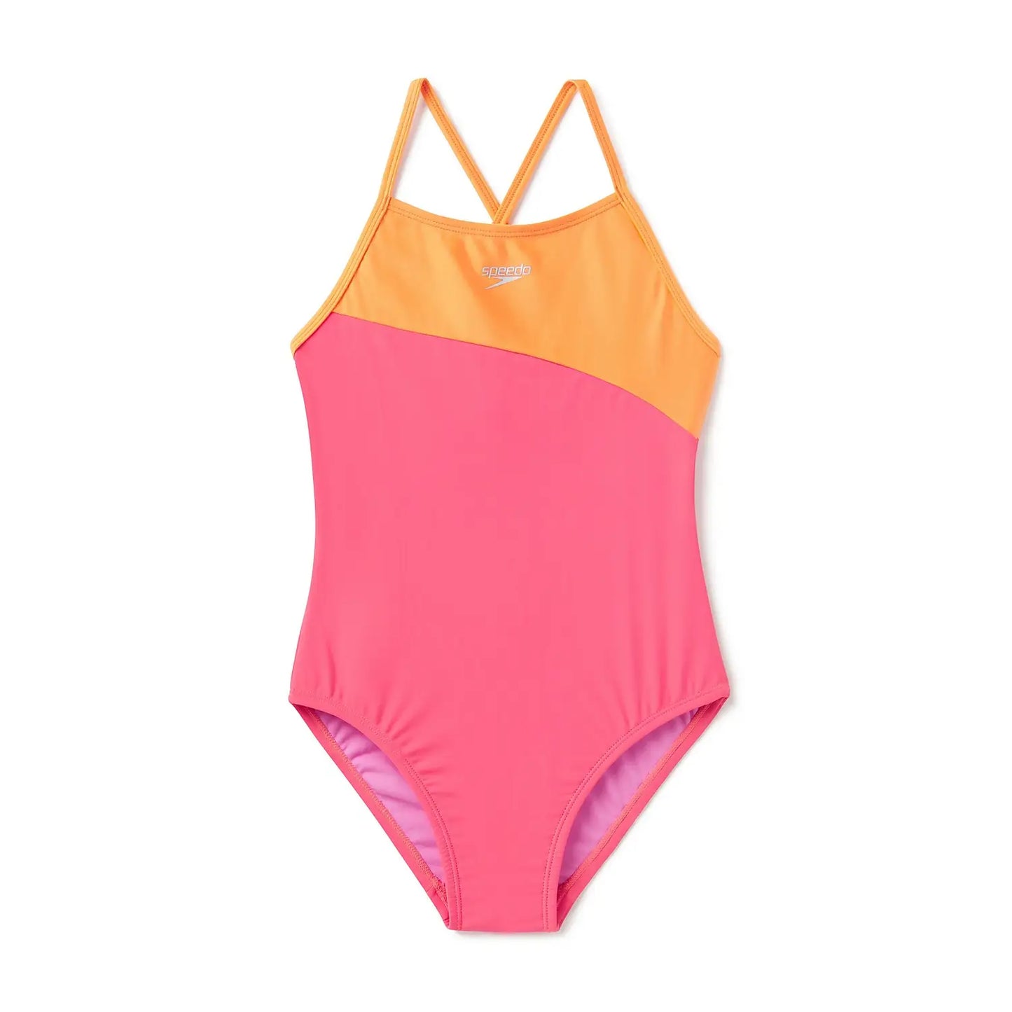Speedo Shimmer Colorblock Girls' One Piece Swimsuit