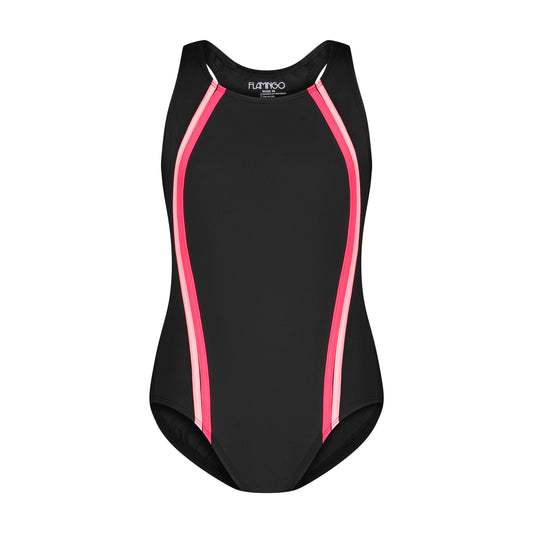 Flamingo Girls One Piece Bathing Suit - Coral