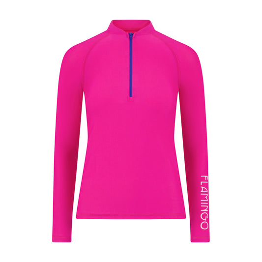 Flamingo Half-Zip Cover-Up - Pink