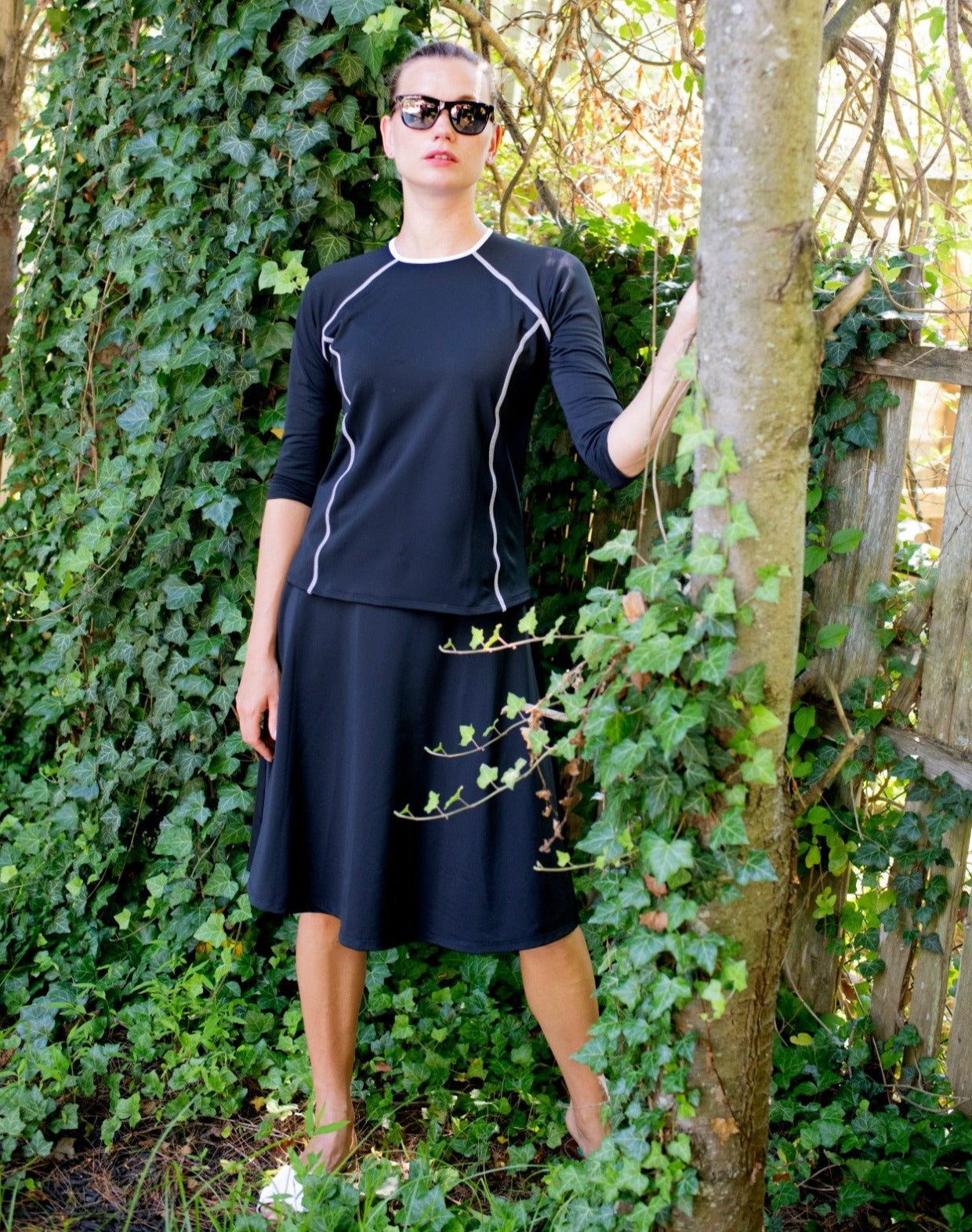 Flamingo Swim Flair Skirt - Extra Tall - Black '26