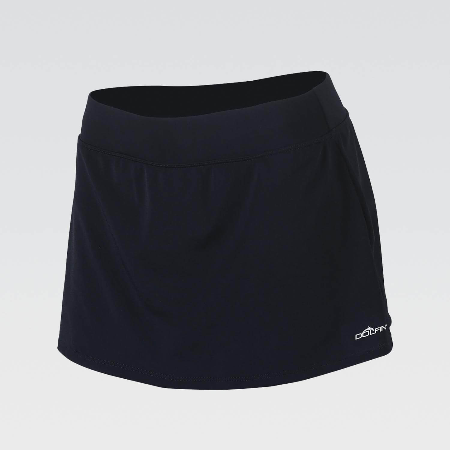 Dolfin Aquashape Solid Black A-Line Swim Skort