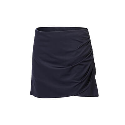 Dolfin Aquashape Black High Waisted Wrap Front Swim Skirt with Attached Brief