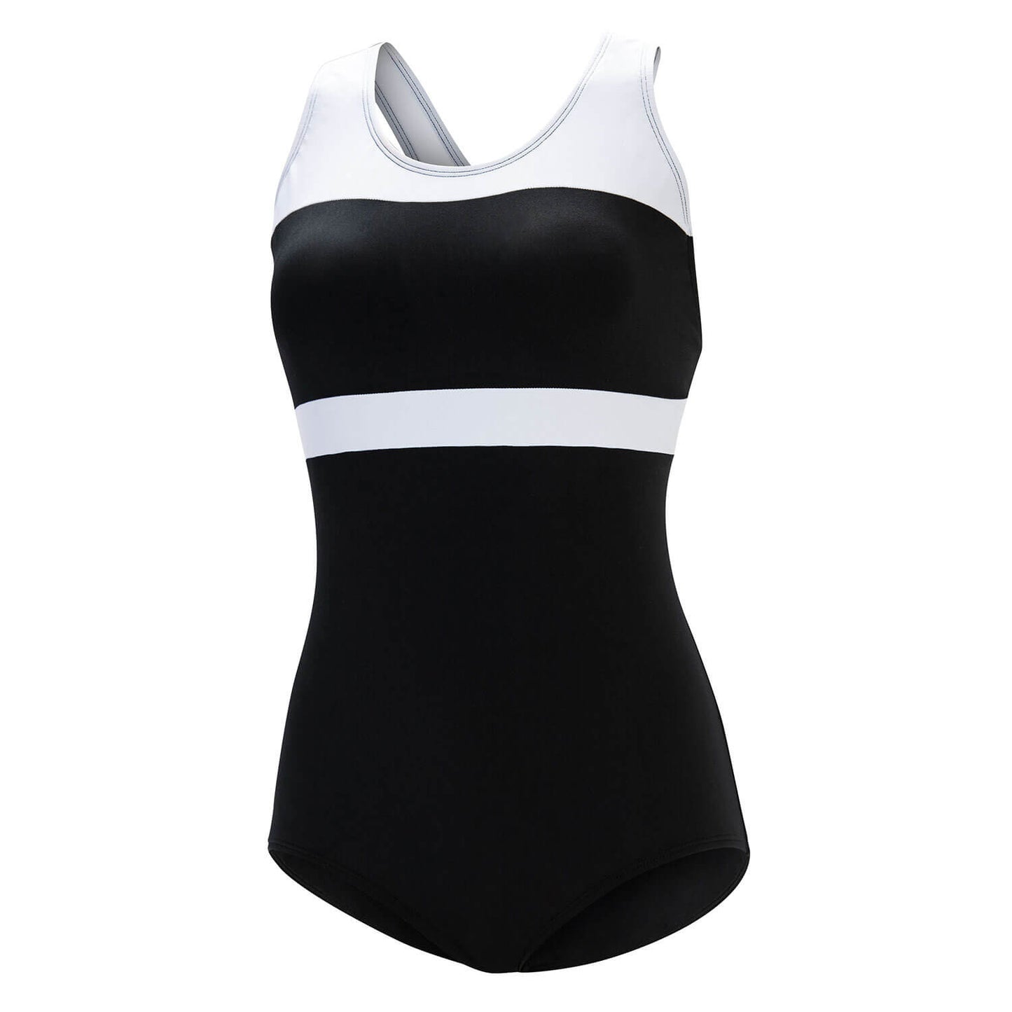 Dolfin Color Block Conservative One Piece Swimsuit