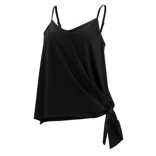 Dolfin Aquashape Black Front Side Tie Tankini Top