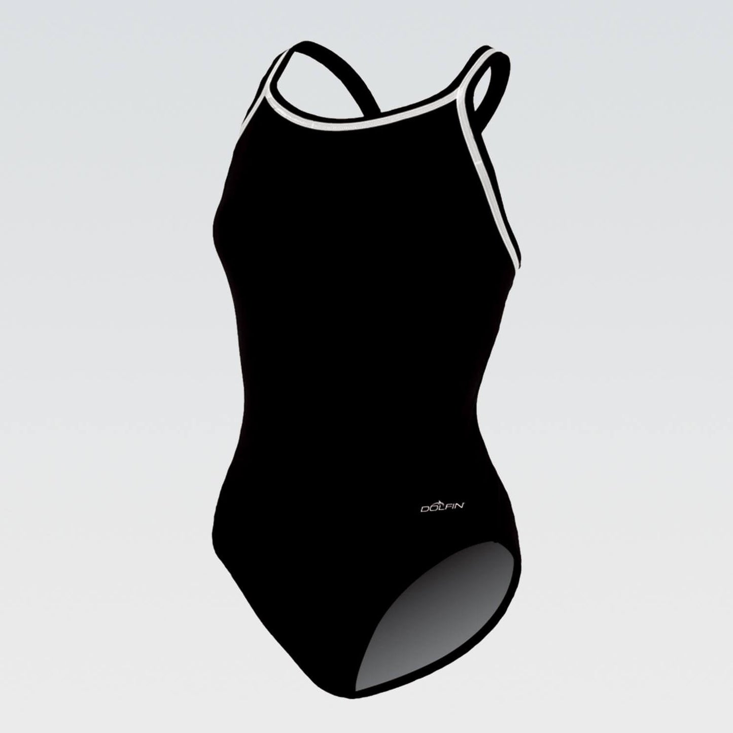 Dolfin Piped Racer Back One Piece Swimsuit
