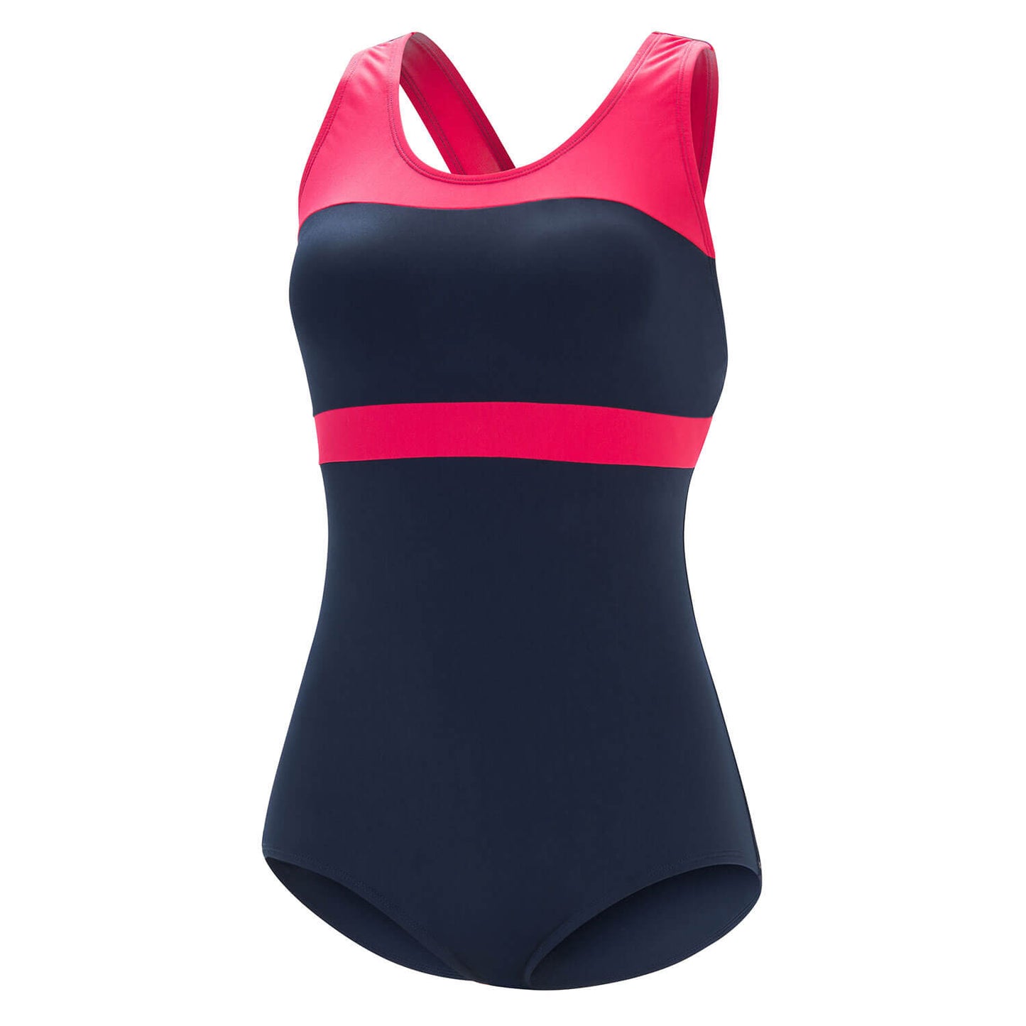 Dolfin Color Block Conservative One Piece Swimsuit