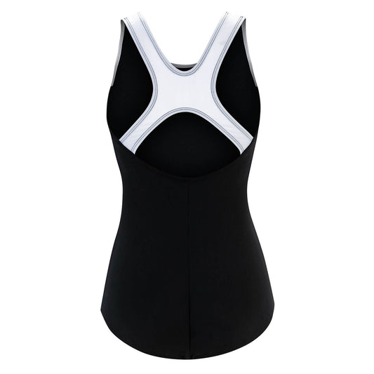 Dolfin Color Block Conservative One Piece Swimsuit