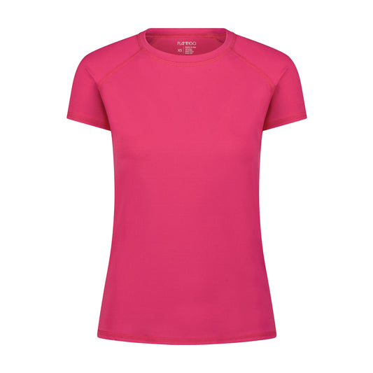 Flamingo Mesh Crew Neck Short-Sleeve Rash Guard - Pink