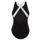 Dolfin Women's Aquashape Solid Scoop Neck Contemporary One-Piece w/Criss-Cross Back Straps Swimsuit