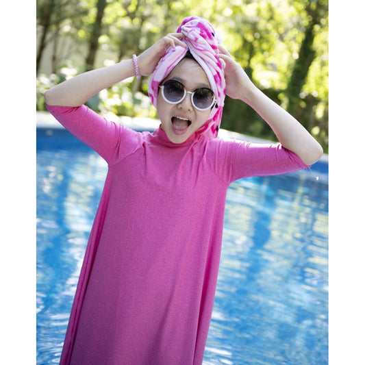 Flamingo Girls swim dress waterproof cover up