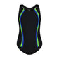 Teen One Piece Vertical Bathing Suit Neon/Ryl - Flamingo